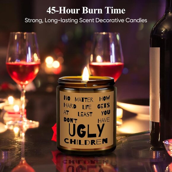 Soy Candle "No Matter How Hard Life Gets At Least You Don't Have Ugly Children" - Picture 5 of 5